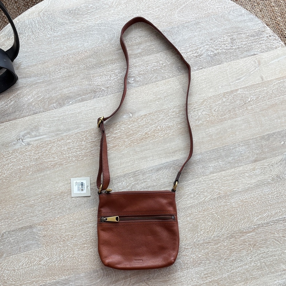 Fossil Voyager Crossbody Medium Brown